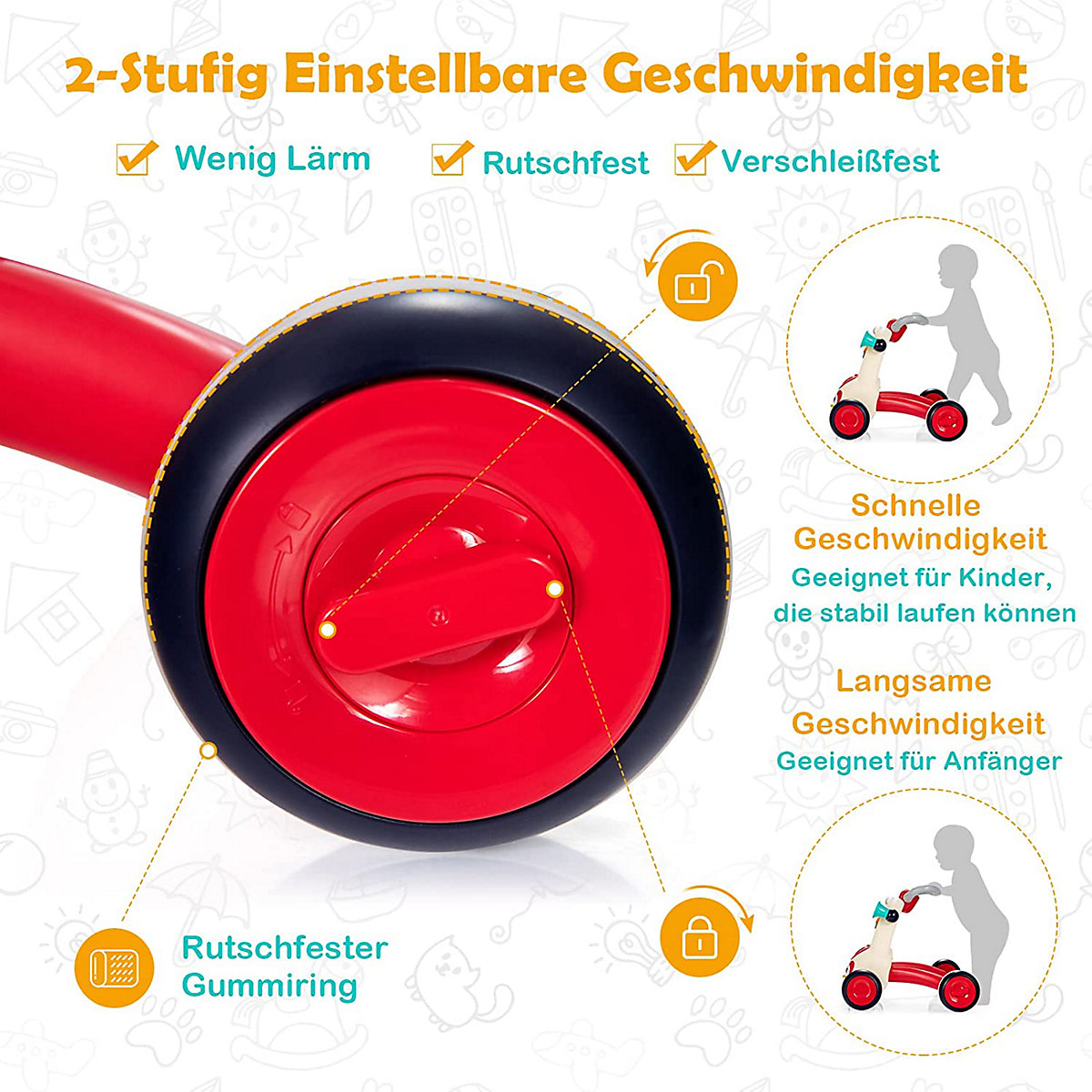Lauflernwagen mit Musik & Licht & Spielbrett ab 9 Monaten