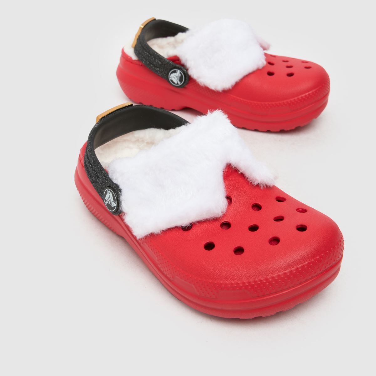 Crocs röda klassiska fodrade tomteträskor för småbarn