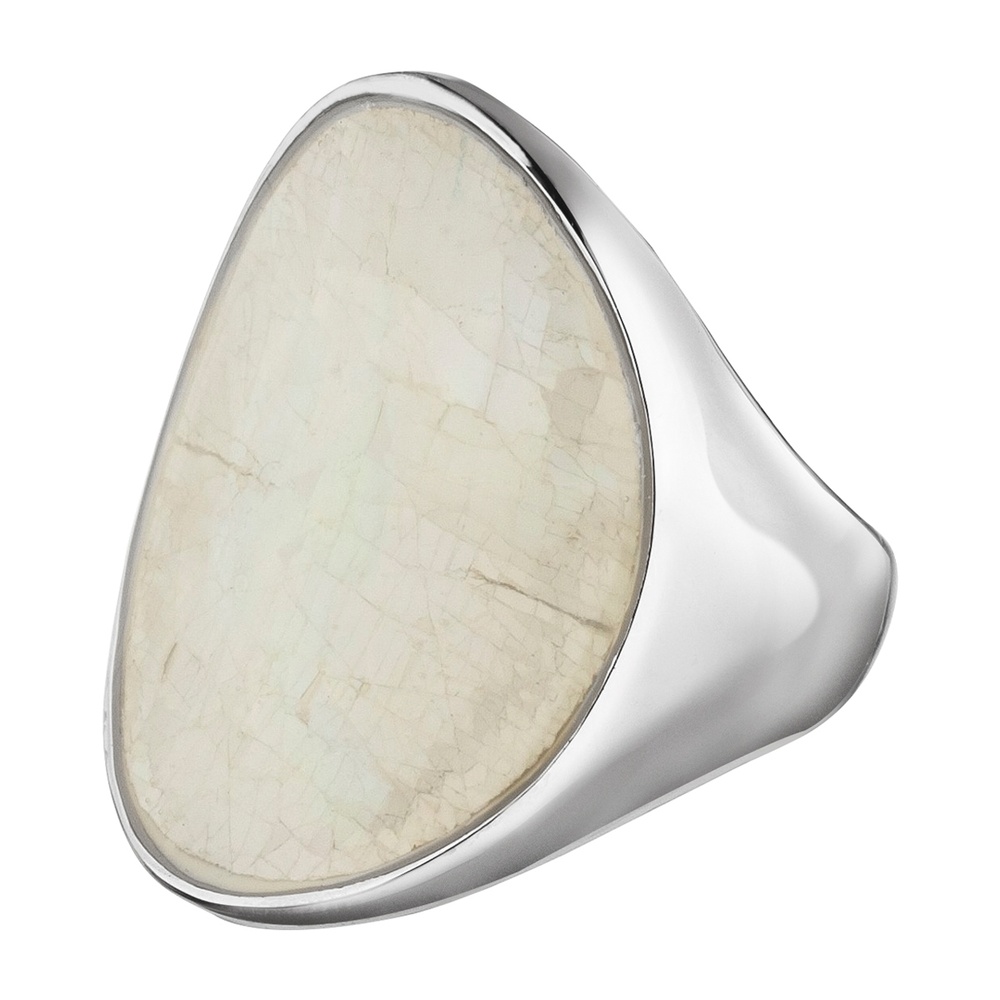 Pippa&Jean Bague tendance Laiton Verre Nacre en Argent Bague