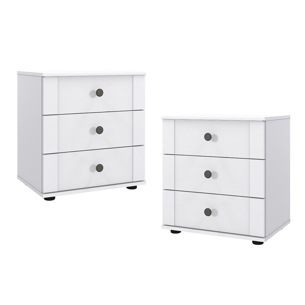 Lomadox Schlafzimmer-Set CROPANI-43, (Spar-Set, 4-St), mit Bett 160x200cm, Kleiderschrank 6-teilig 270cm, weiß