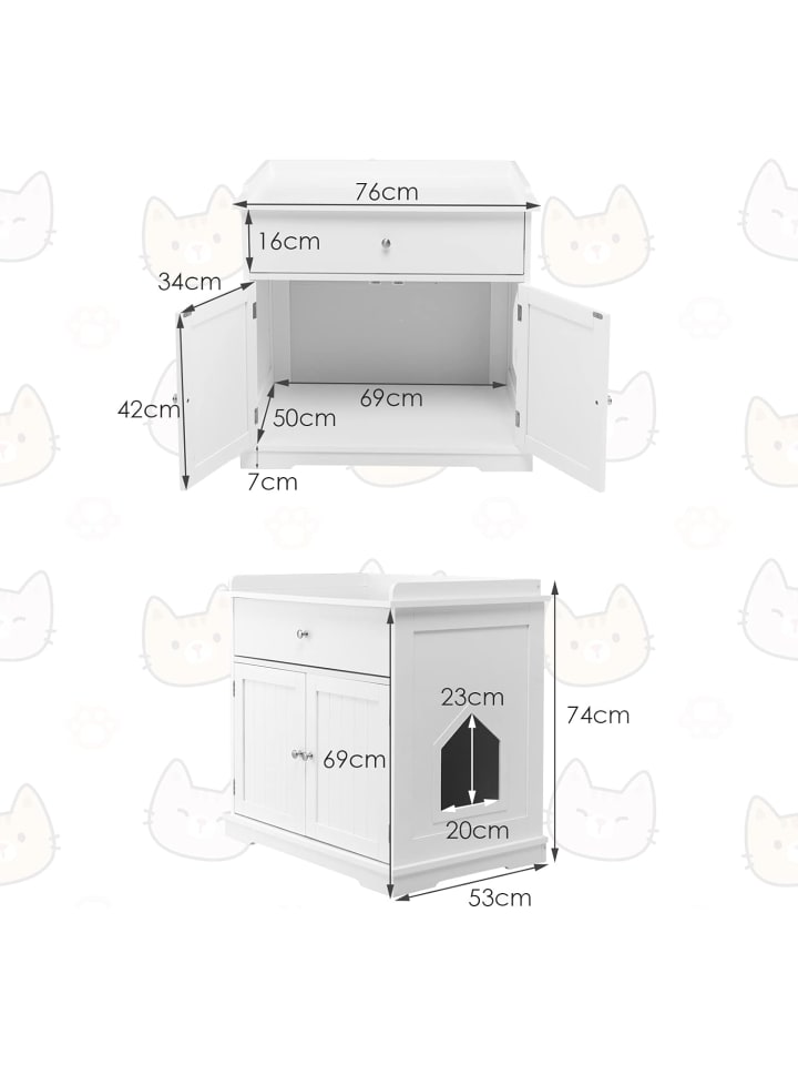 COSTWAY Katzenbaum 50cm in Weiß günstig kaufen 50 cm