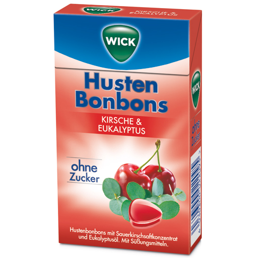 WICK Wildkirsche & Eukalyptus Bonb.o.Zucker Clickb  46 g  Bonbons
