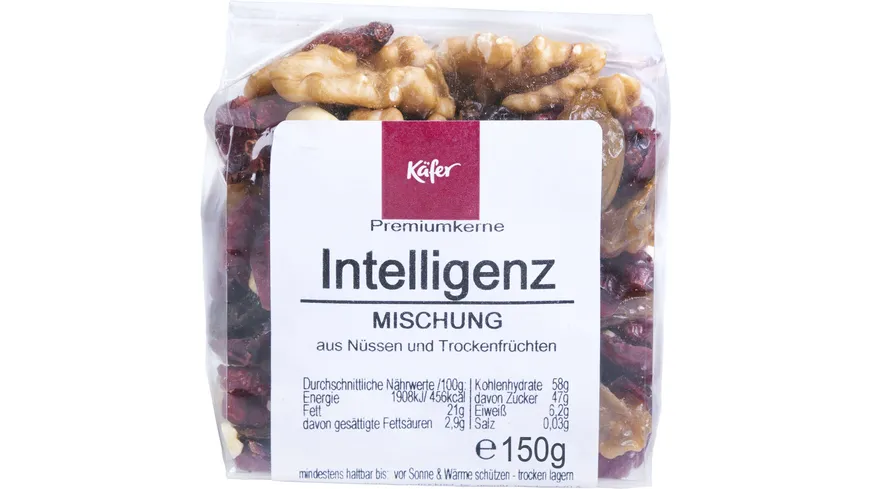 Käfer Intelligenz Mischung aus Nüssen und Trockenfrüchten 150 g