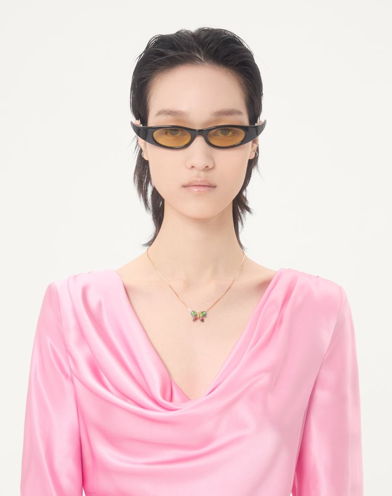 Vestido midi de crepe acetinado