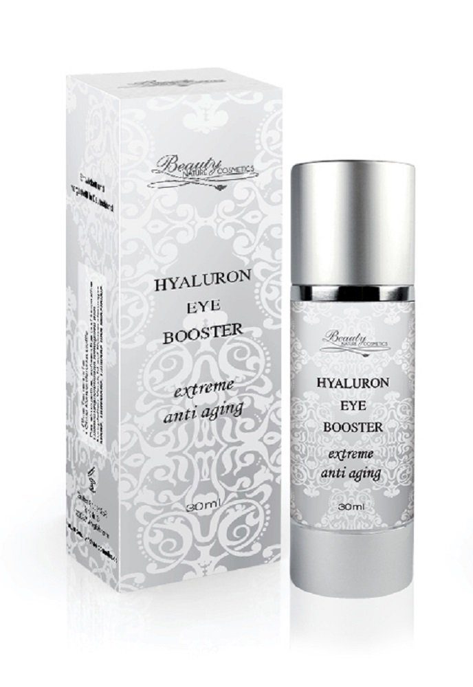 Beauty Nature Cosmetics Augenserum Hyaluron Eye Booster, Anti aging, Antifalten, Hochdosierte Faltenwirkung, Reinste Inhaltsstoffe, Hyaluron Power