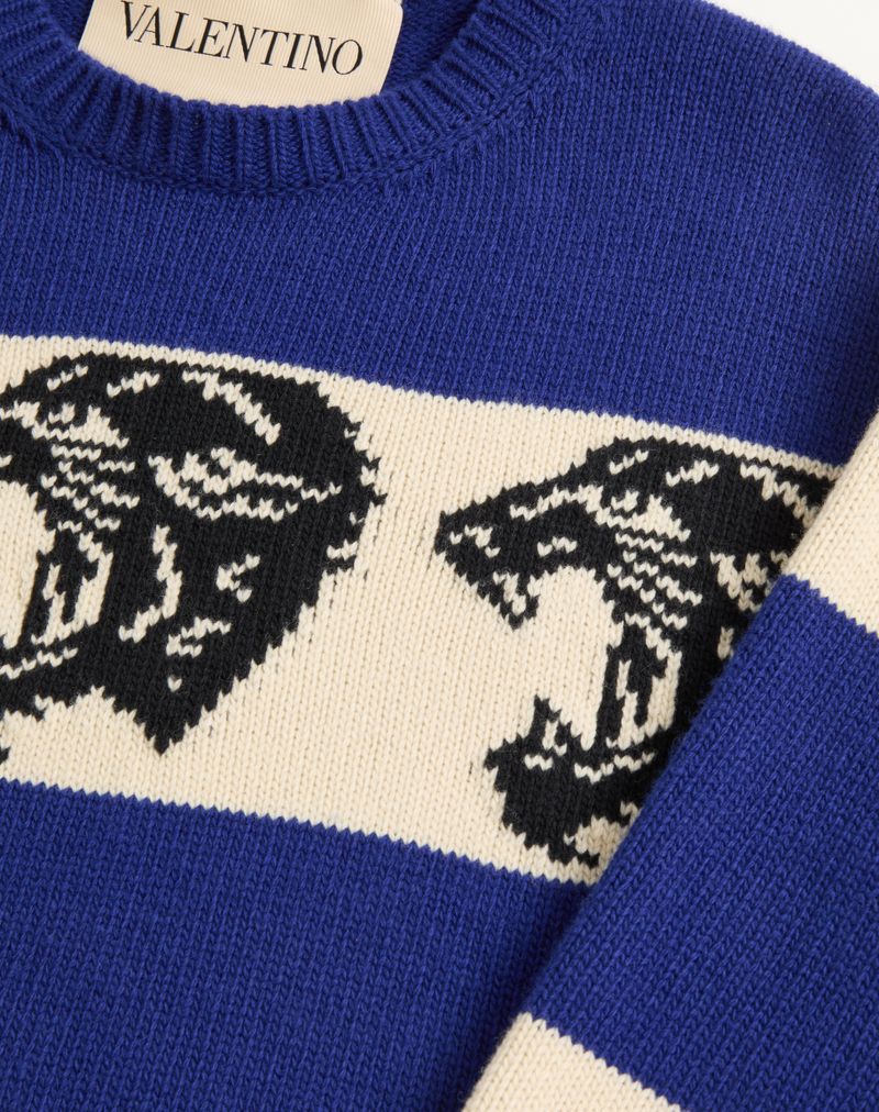 Valentino uldtrøje med panterjacquardmotiv