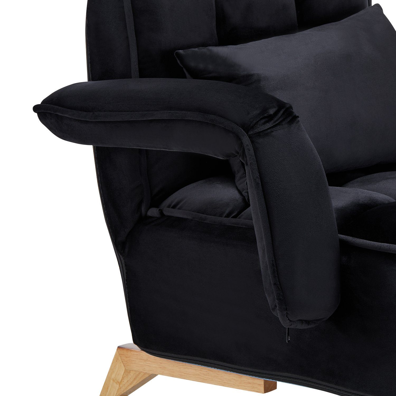 CLIPOP Relaxsessel Loungesessel Polsterstuhl (Relaxsessel mit Hocker), Fernsehsessel aus Samtbezug