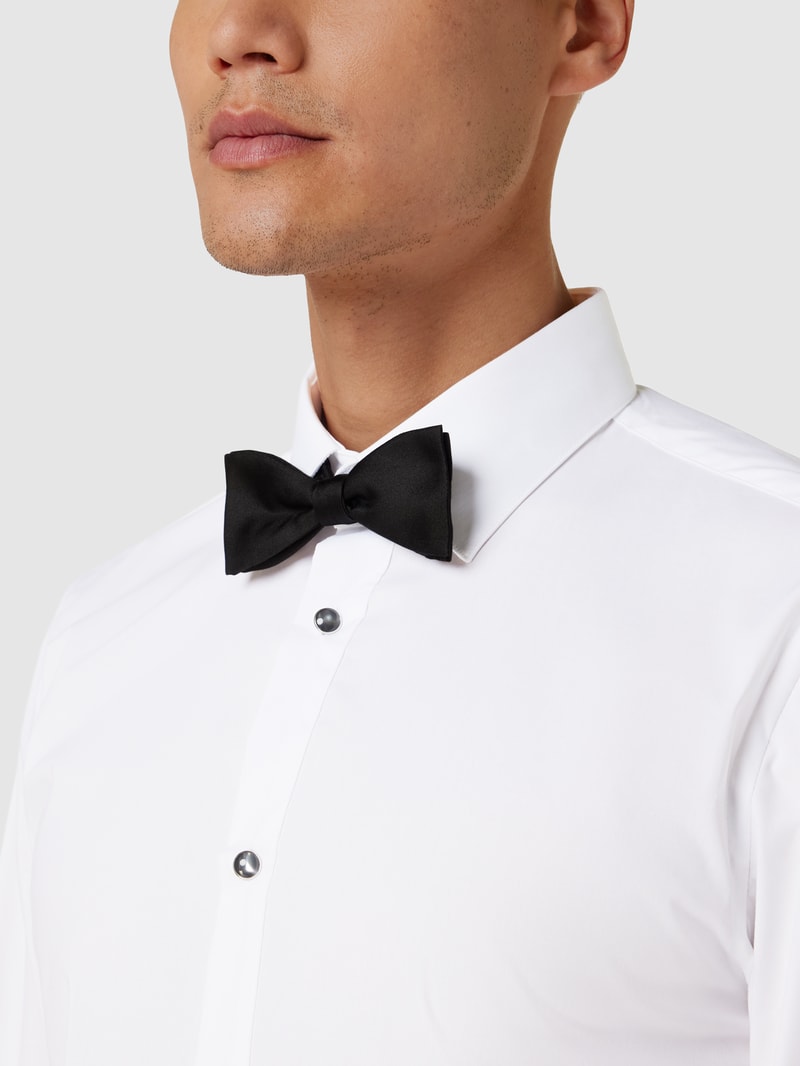 Slim Fit Business-Hemd mit Umschlagmanschetten in weiß