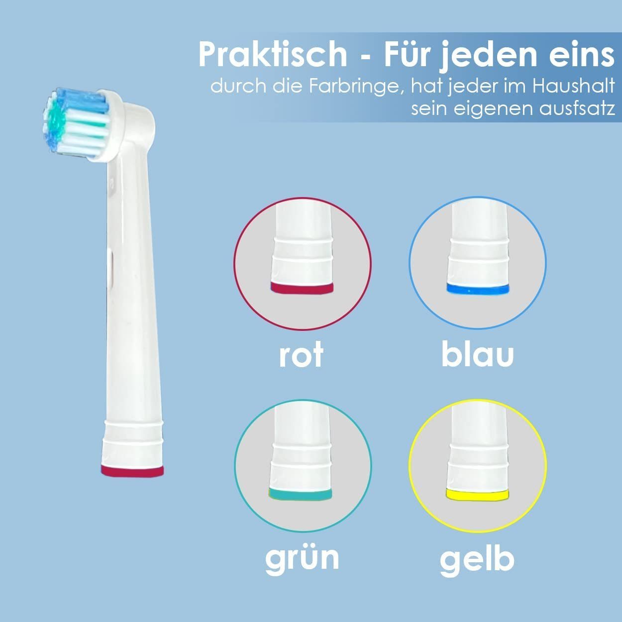 Sibastore Aufsteckbürsten Aufsteckbürsten für Oral B elektrische Zahnbürsten Wechselkopf, Verbesserung der Zahnfleischgesundheit, Für Kinder & Jugendlichen und Erwachsene geeignet, Extra weiche Borsten, Kompatibel mit ORAL B elektrischen Zahnbürsten