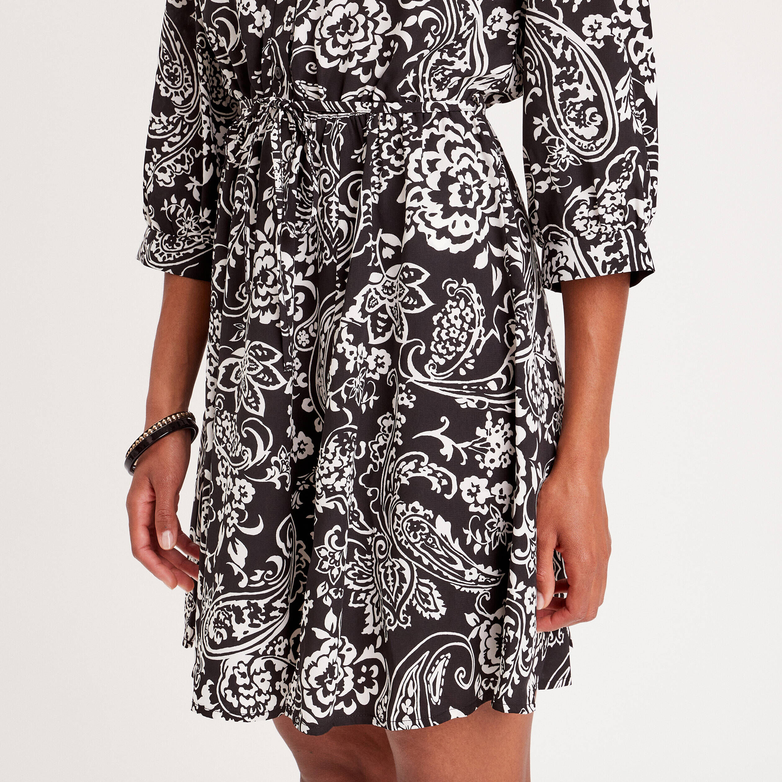 Robe patineuse manches 3/4 noir femme | Cache Cache
