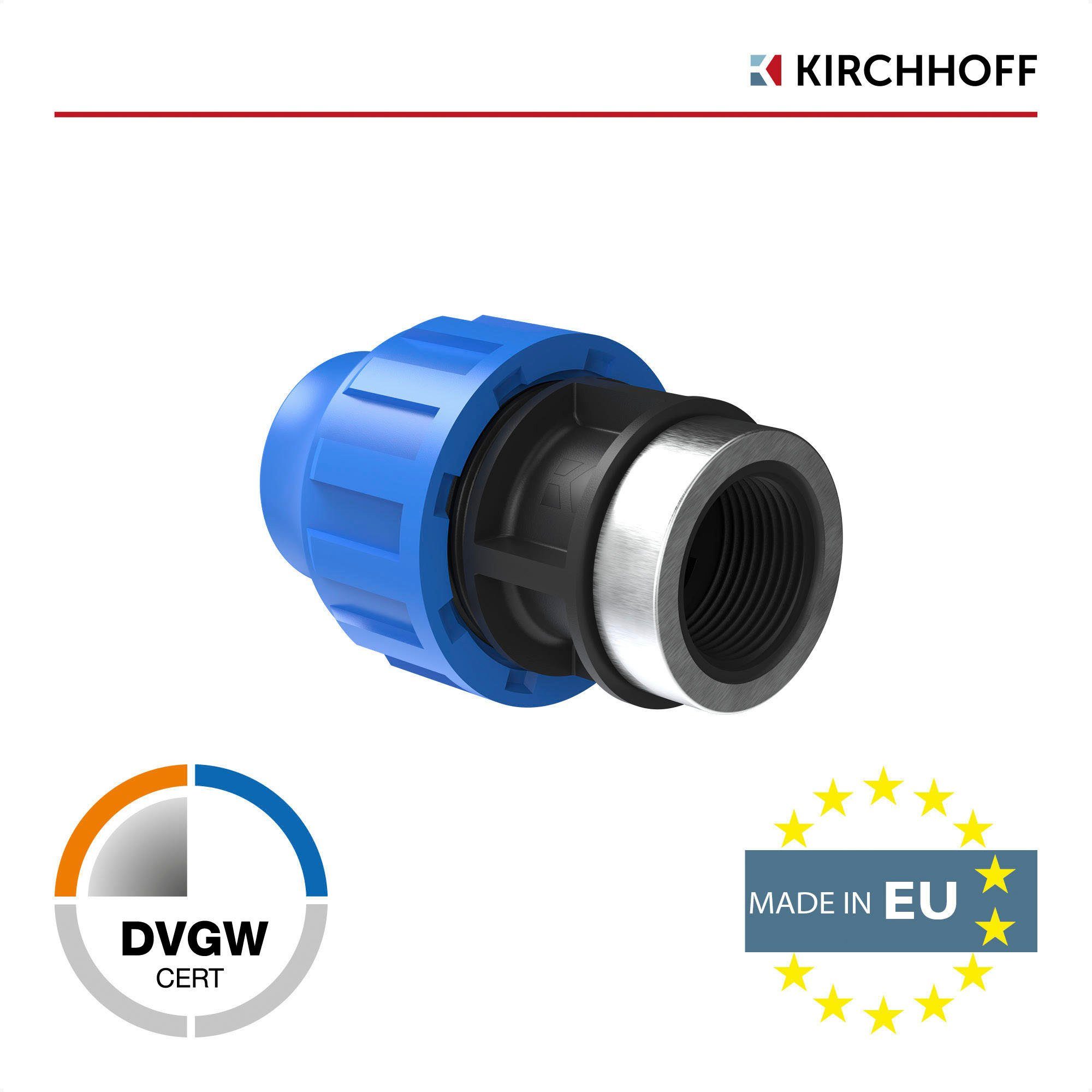 Kirchhoff Anschlussstück, Übergangsstück für HDPE Rohr, 25 mm x 1/2