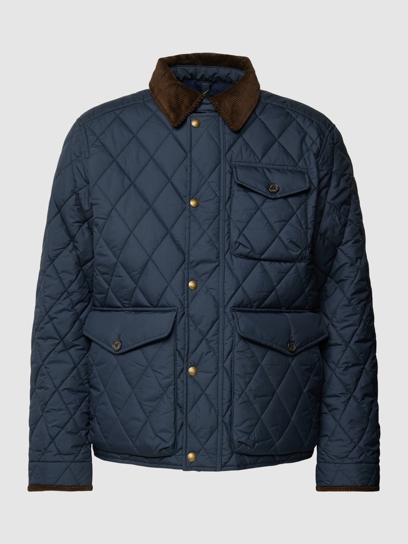 Steppjacke mit Umlegekragen Modell 'BEATON' in marineblau