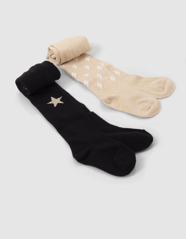 Collants dorés et noirs bébé fille