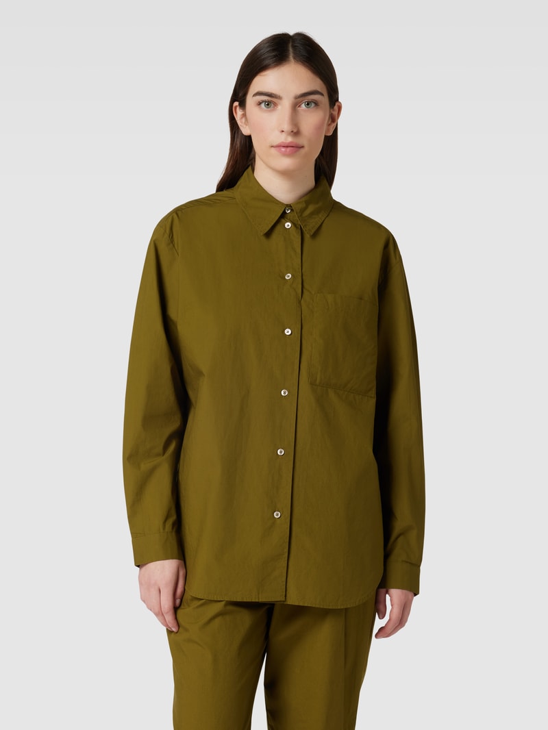 Hemdbluse mit Brusttasche in khaki