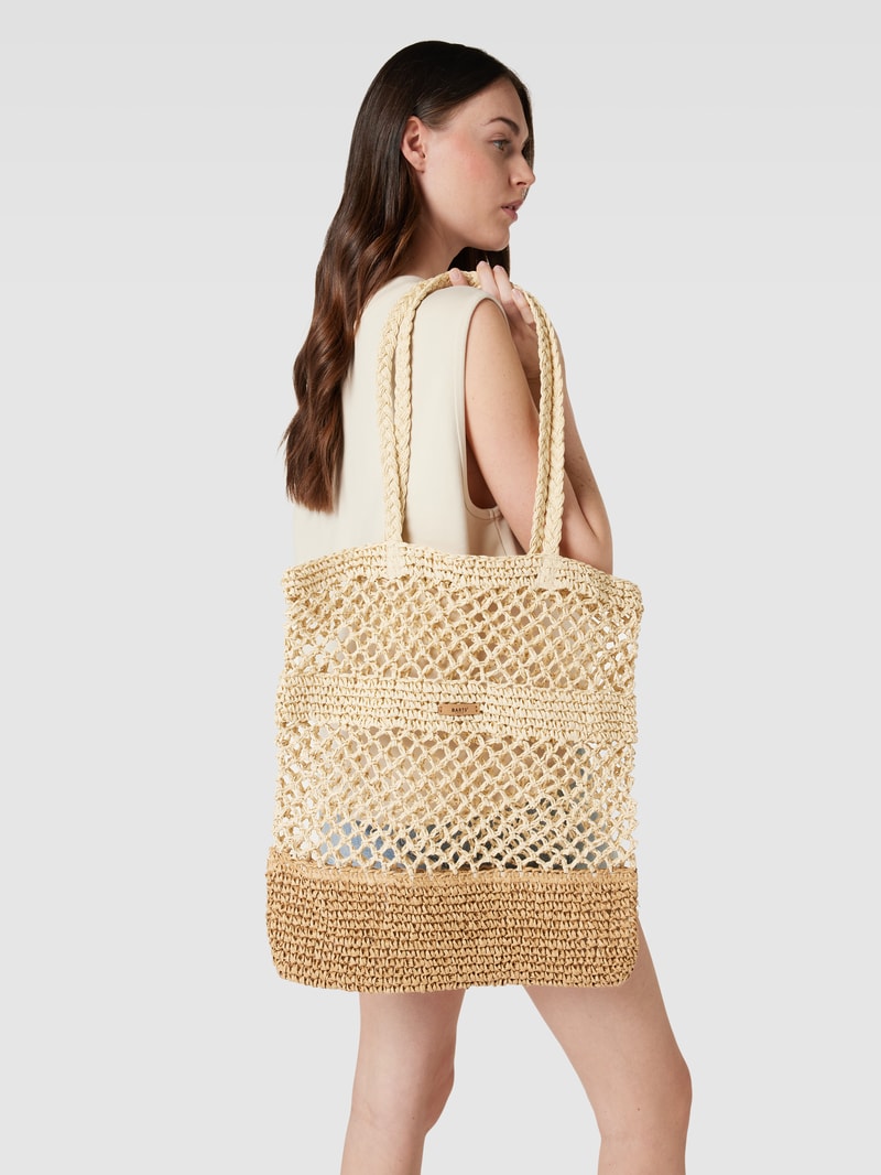 Handtasche mit Lochmuster Modell 'Mediteraz' in sand