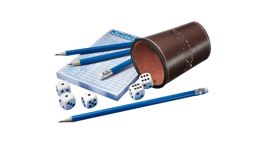 Schmidt Spiele Familienspiele Kniffel® mit Lederwürfelbecher 49030