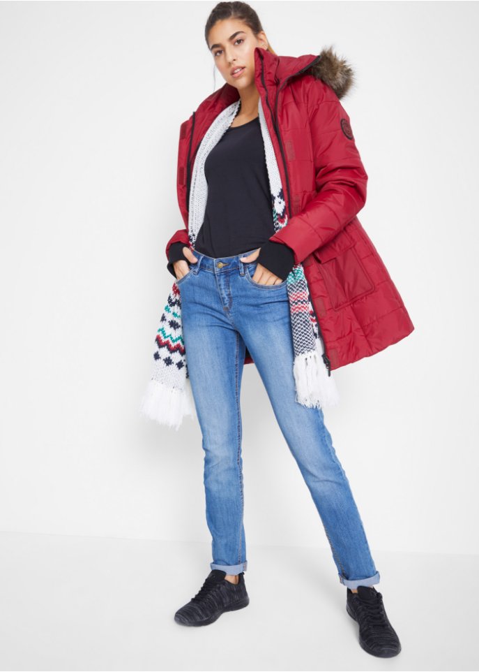 Funktions-Longjacke in 2-in-1-Optik, gesteppt