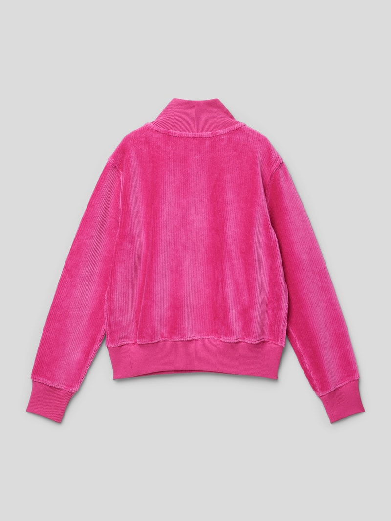 Pullover mit Troyer-Kragen in pink