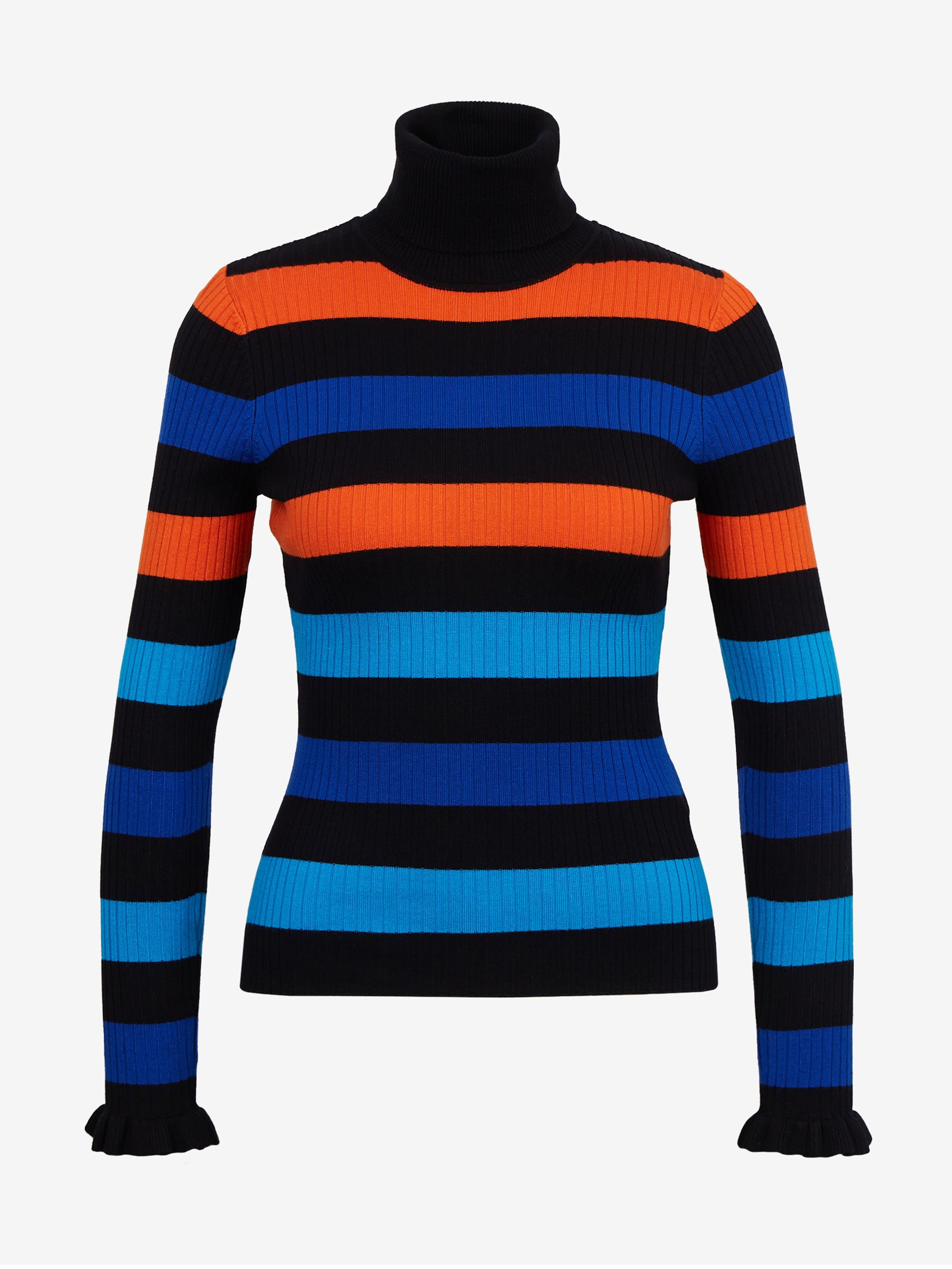 Orange und blau gestreifte Damen-Strickjacke ORSAY