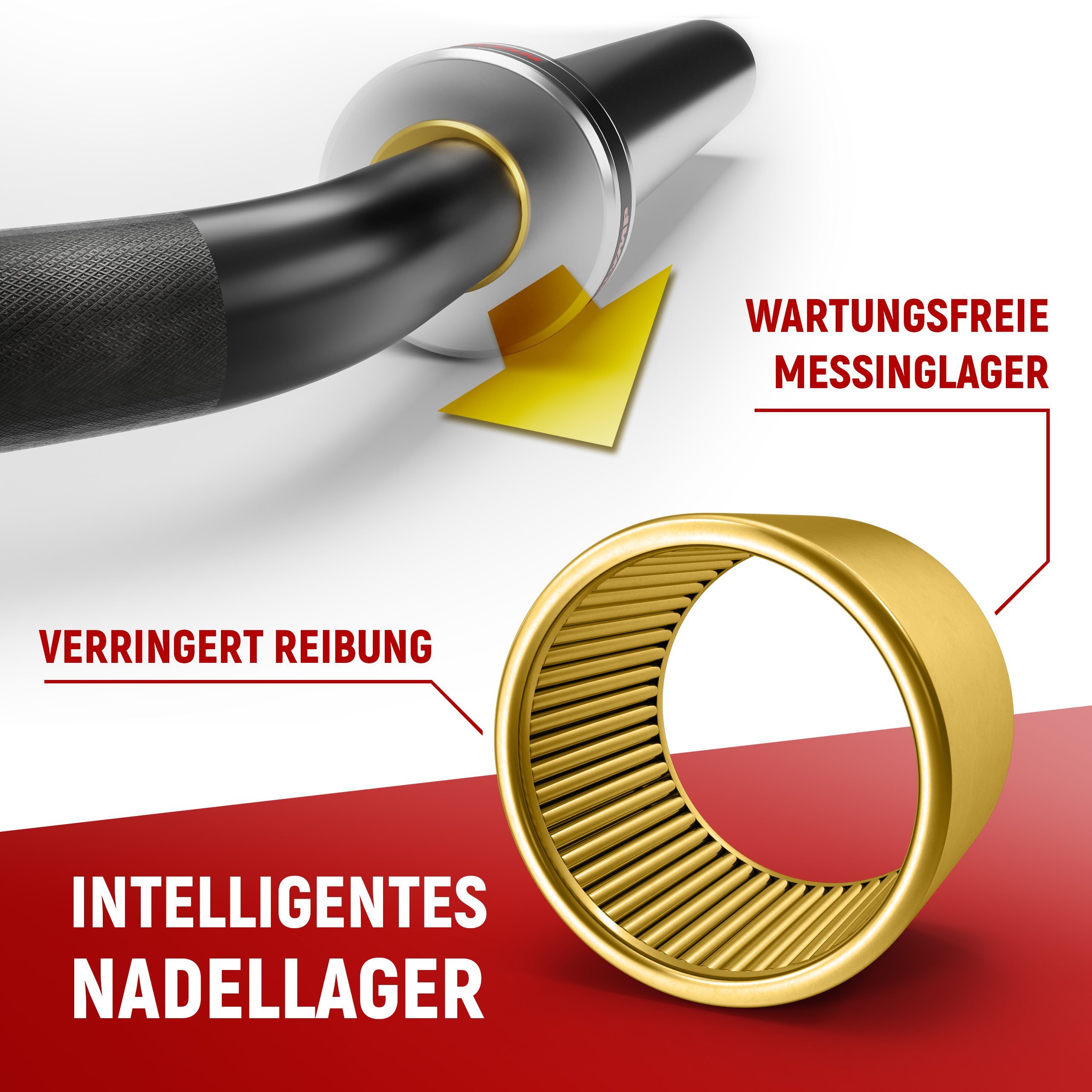 NEOLYMP Curlstange Profi SZ Hantelstange 50mm I SZ-Langhantel I Curlstange I SZD210, Stahl, 120,00 cm (1 Langhantel), Verchrom. Stahl,Messing-Buchsenlagerung Griffsicherheit,gelenkschonend
