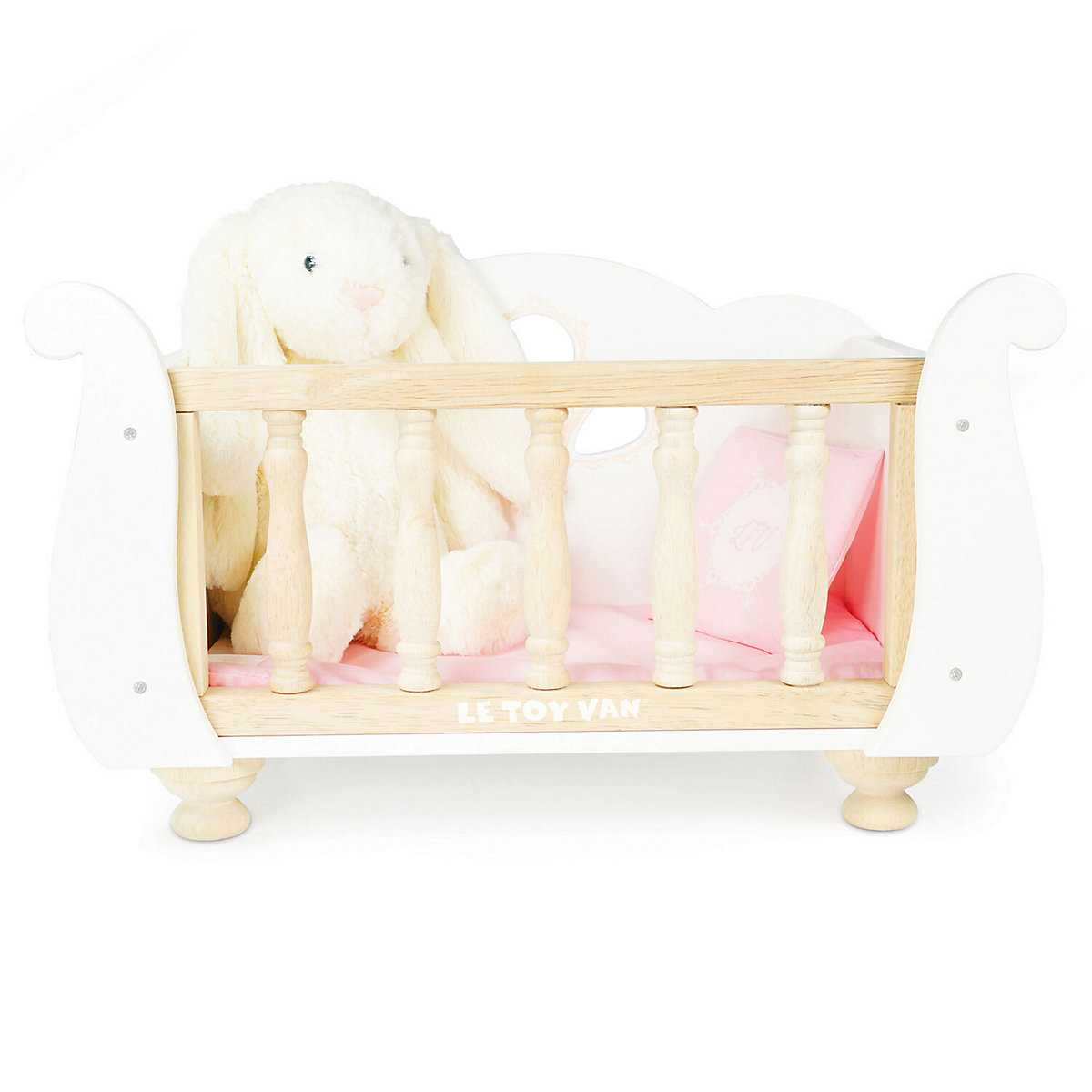 Puppenbett mit Gitterstäben / Sleigh Doll Cot