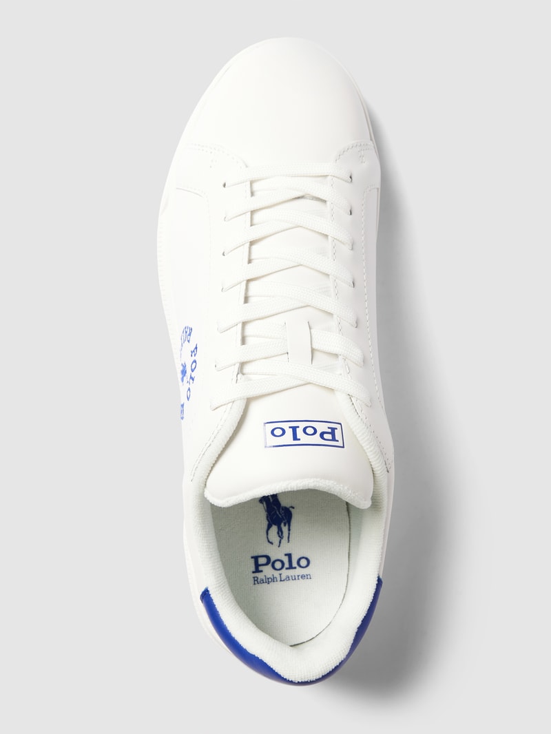 Sneaker aus Leder mit Kontrastbesatz in weiß