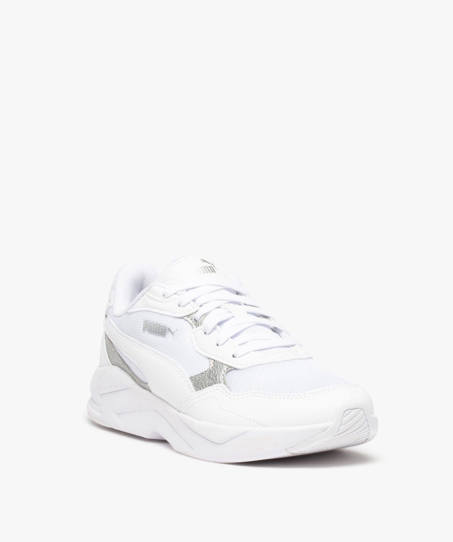 Baskets femme running à détails métallisés – Puma XRay... blanc | GEMO