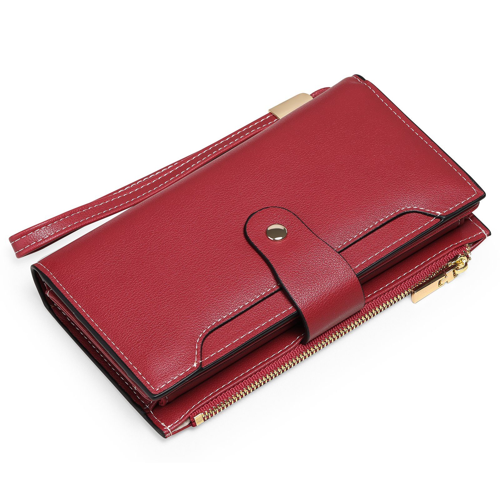 CALIYO Brieftasche Damen Geldbörse Kupplung 20 Kartensteckplätze Halter Organizer, Damen Geldbörse mit Große Kapazität Innentasche passt 6,1 '' Handys