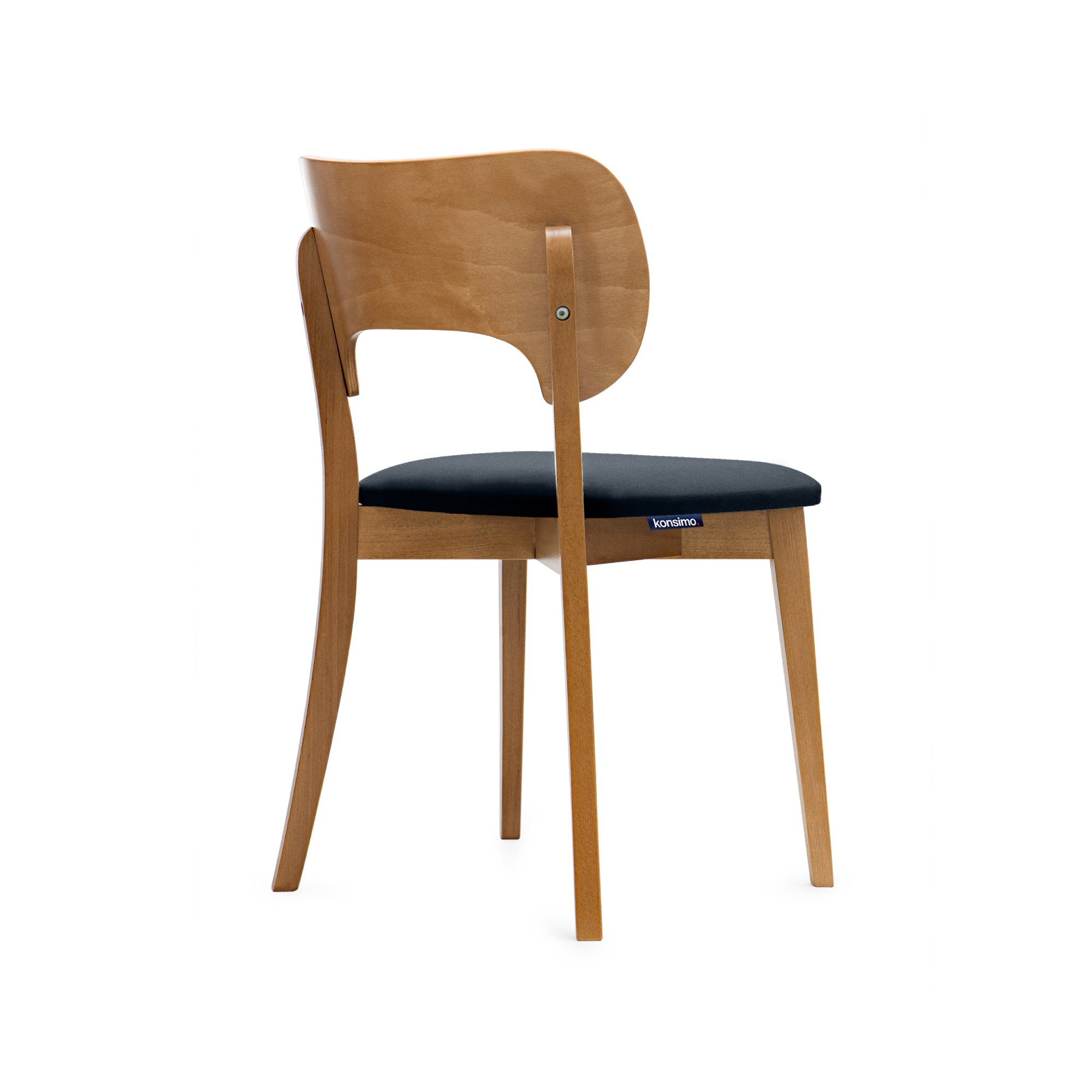 Konsimo Holzstuhl LYCO Küchenstühl Esstischstühl Wohnzimmerstühl Esszimmer Stühl Eiche (Esszimmerstühl, 1 St), Velours-Sitz, Gestell aus Massivholz