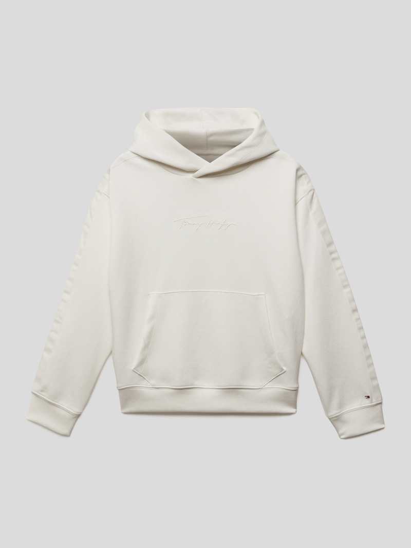 Hoodie mit Viskose-Anteil in weiß