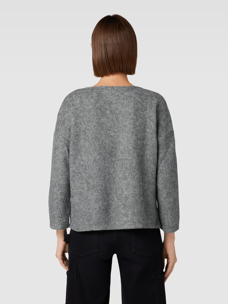 Cropped Pullover in melierter Optik in hellgrau melange
