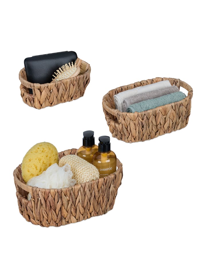 relaxdays 3tlg. Aufbewahrungskorb Set in Natur günstig kaufen onesize