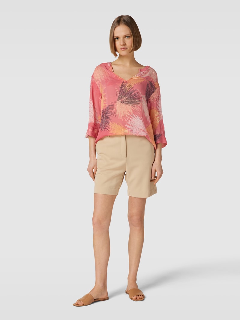 Bluse mit Tunikakragen in rot