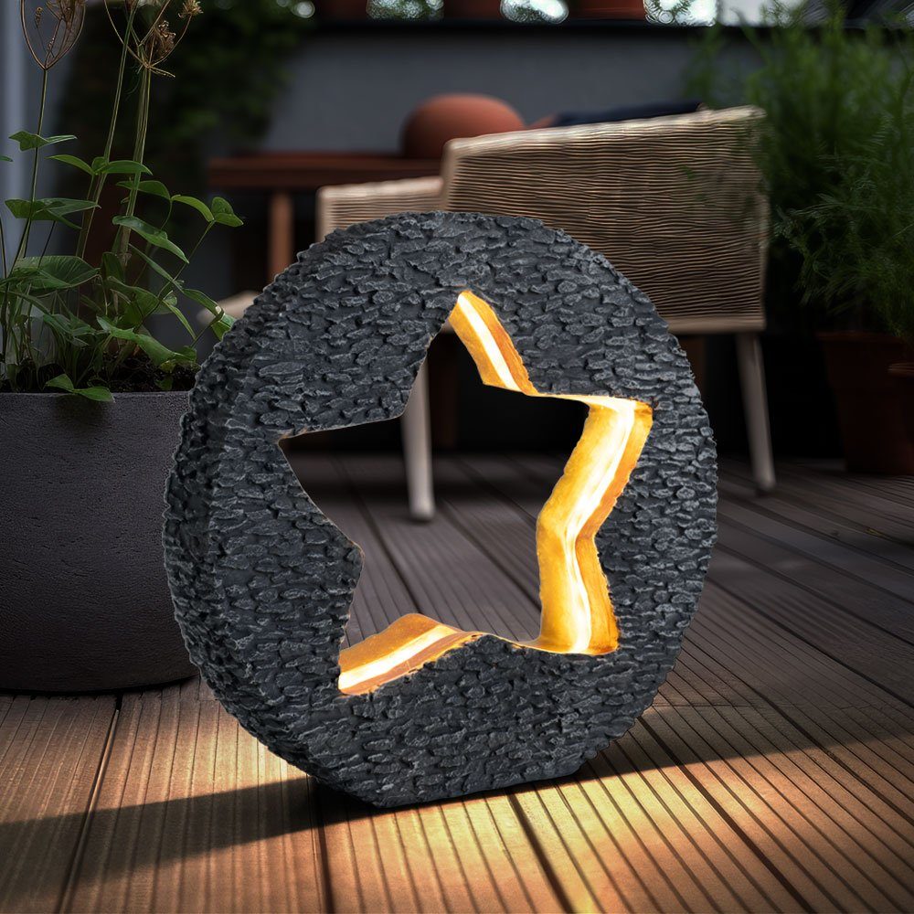 etc-shop Gartenleuchte, LED-Leuchtmittel fest verbaut, Warmweiß, Solarleuchte Gartendeko für Außen Tischdeko Solarleuchte goldfarben