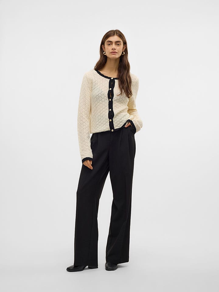 Vero Moda Cardigan in Beige/ Schwarz günstig kaufen