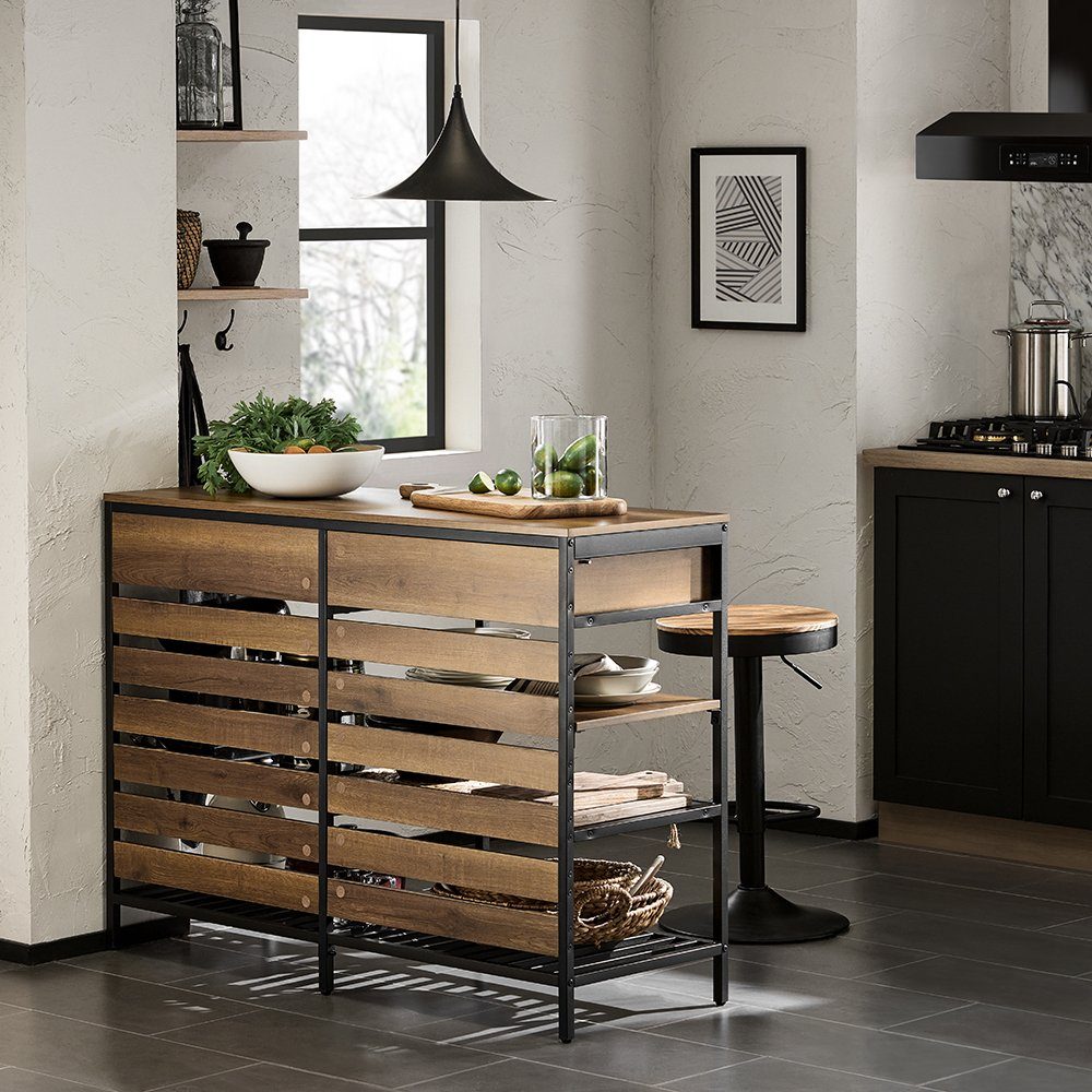 SoBuy Küchenbuffet FSB85 Sideboard mit Schublade und Ablagen Kommode Küchenschrank Flurschrank