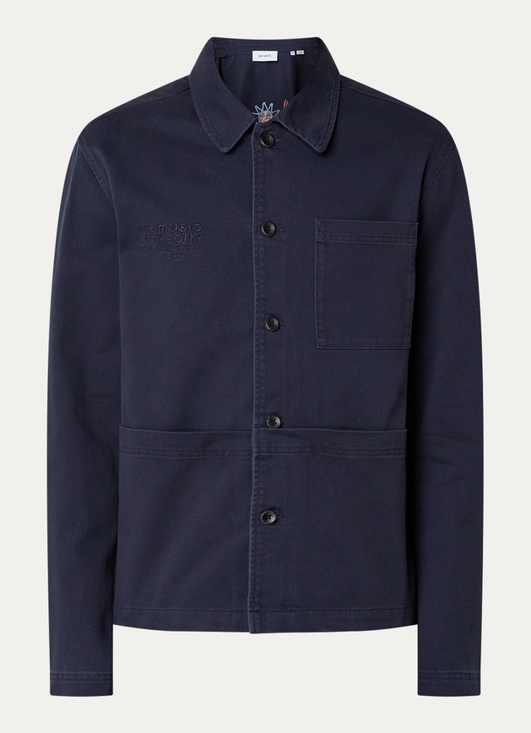 Les Deux Journey Overshirt mit Brusttasche und Stickerei
