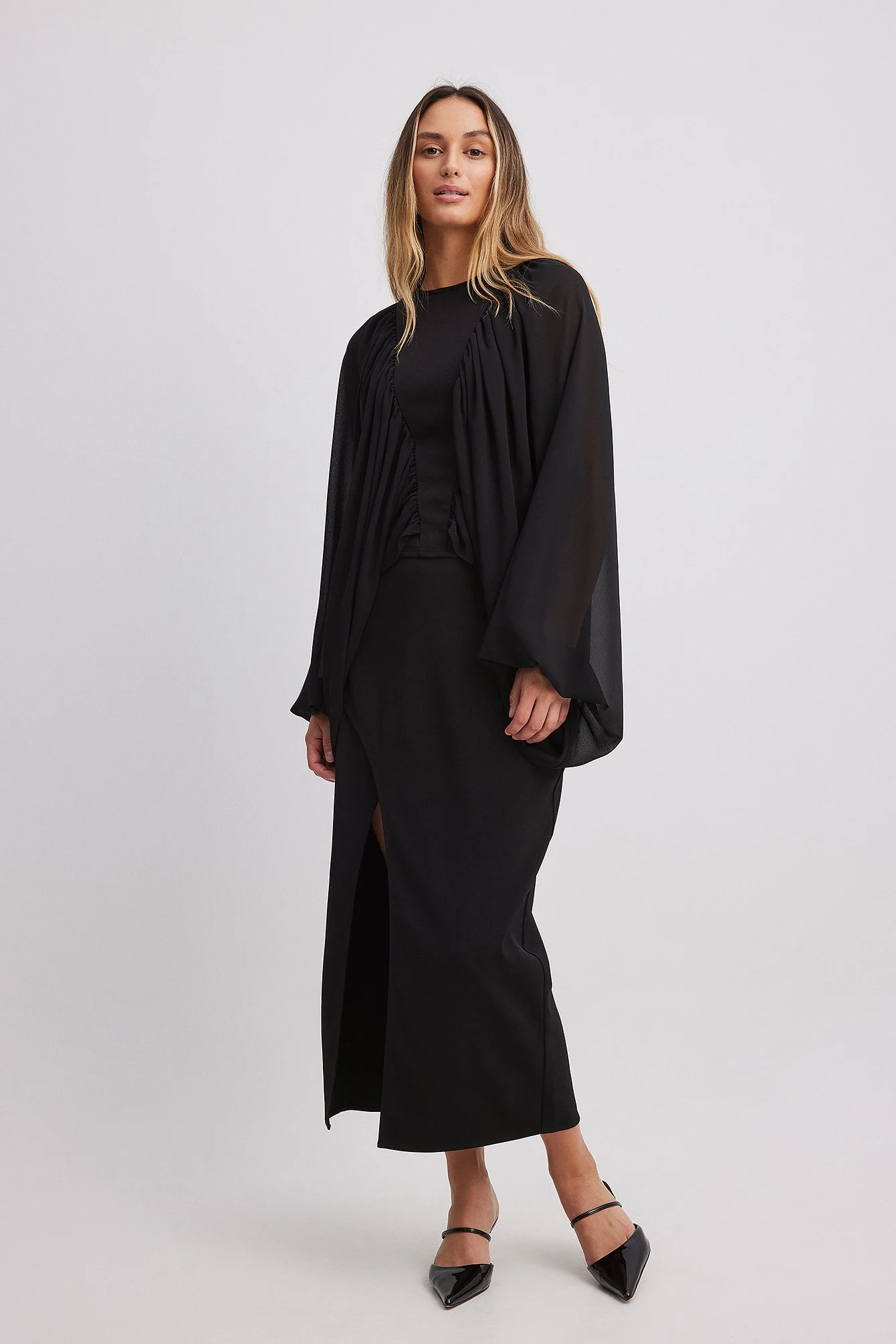 Ballonärmel Chiffonbluse