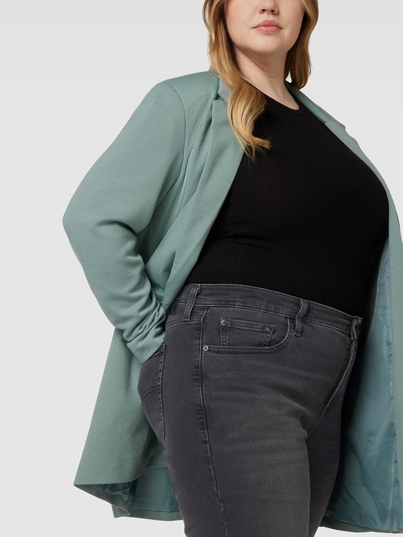 PLUS SIZE Skinny Fit Jeans mit Label-Patch in schwarz