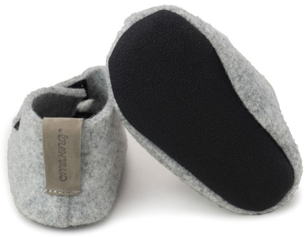 OmaKing ~ Kinder Hausschuh Wollfilz ~ Grey