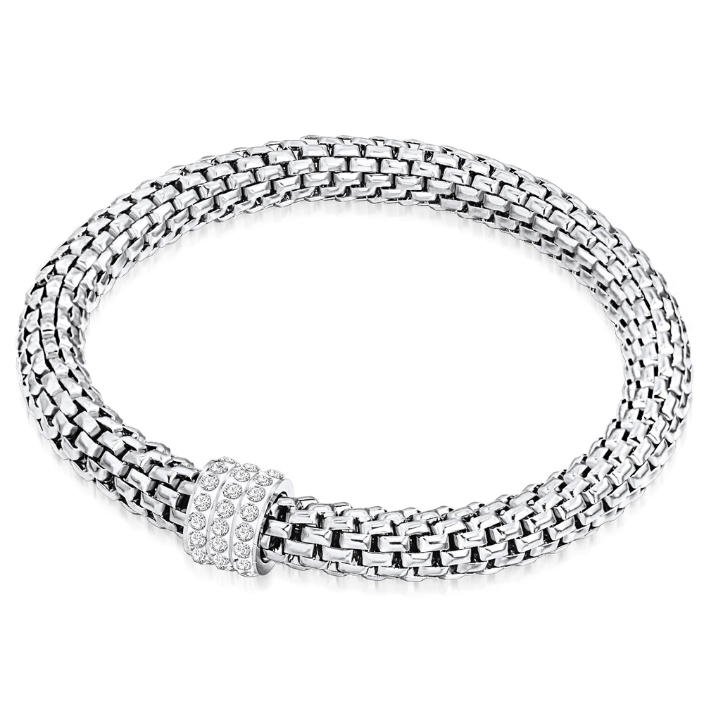 Rafaela Donata Bracelet tendance Acier inoxydable Verre en Argent Bracelet