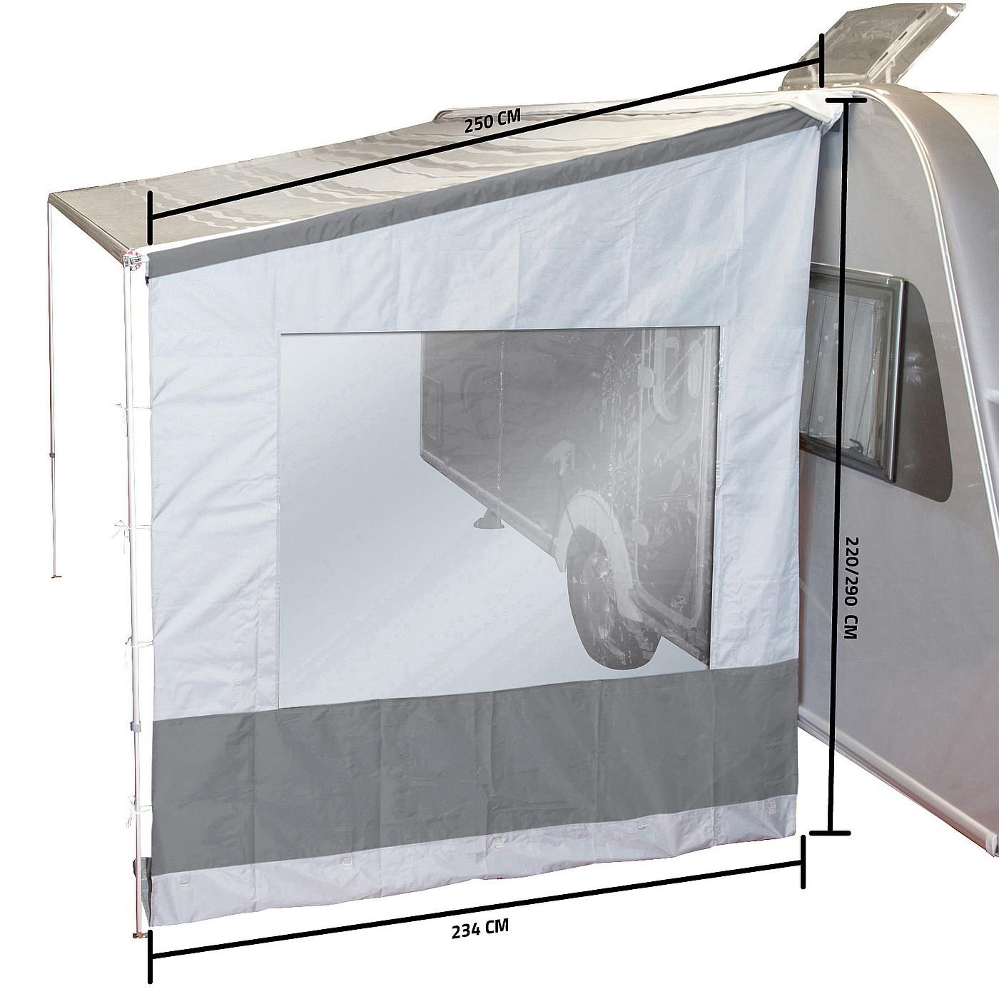 Bo-Camp 250 cm graue Universal Markisen Seitenwand