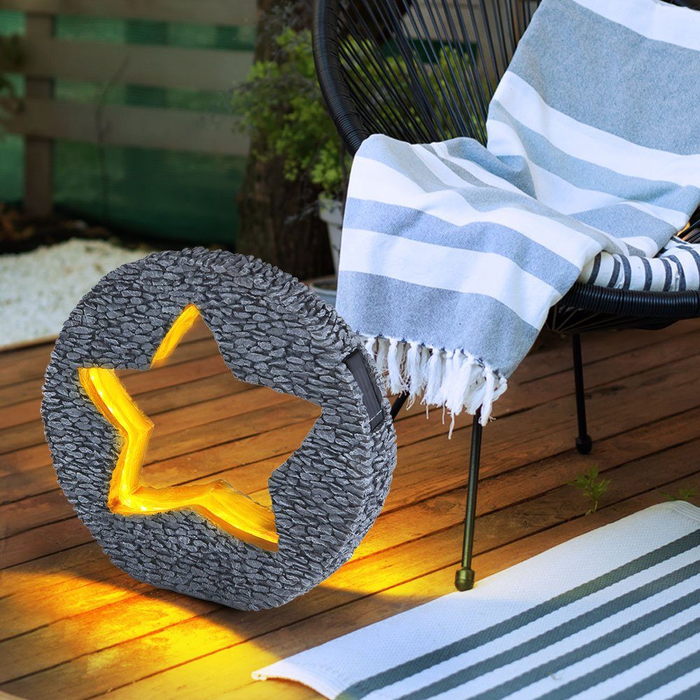 etc-shop Gartenleuchte, LED-Leuchtmittel fest verbaut, Warmweiß, Solarleuchte Gartendeko für Außen Tischdeko Solarleuchte goldfarben
