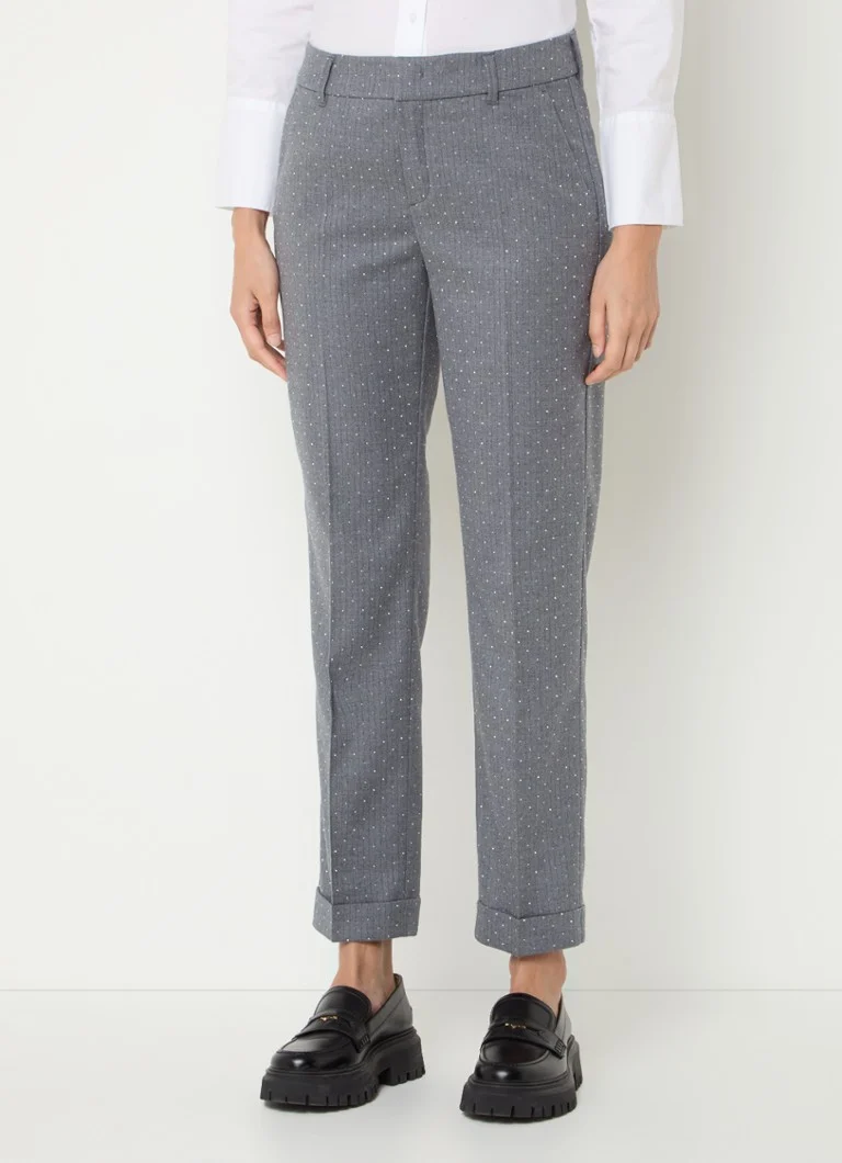 Pantaloni chino slim fit a vita media Rosner May con strass