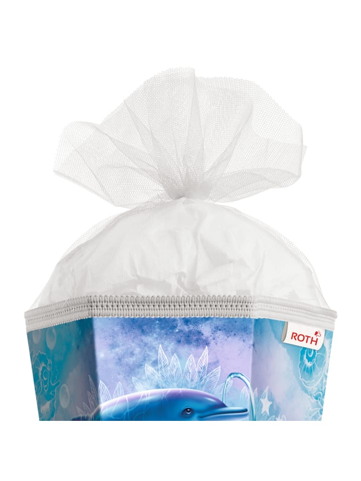 ROTH Schultüte groß Delfine 85 cm in Hellblau günstig kaufen onesize
