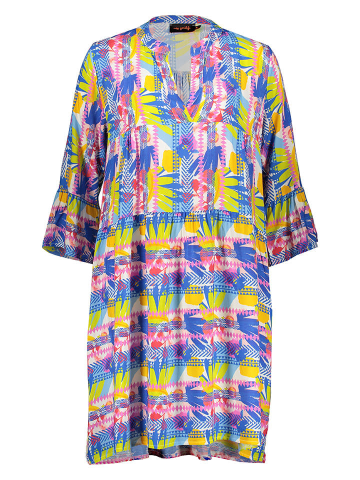 miss goodlife Kleid in Blau/ Gelb günstig kaufen