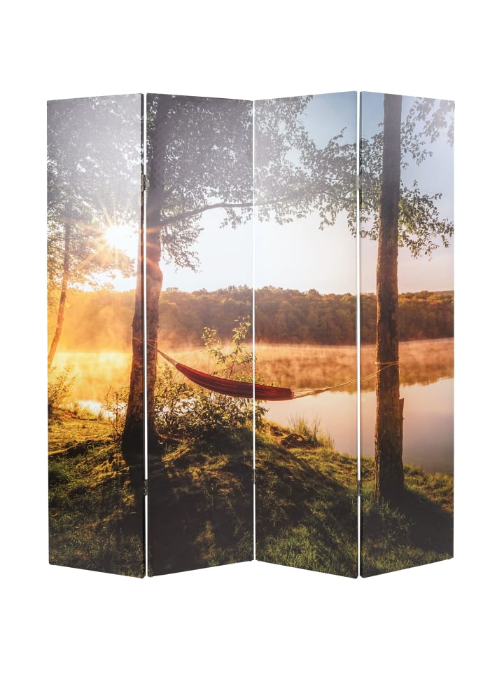 MCW Foto-Paravent mit Schallschutz L55, 180x162cm Waldsee günstig kaufen onesize