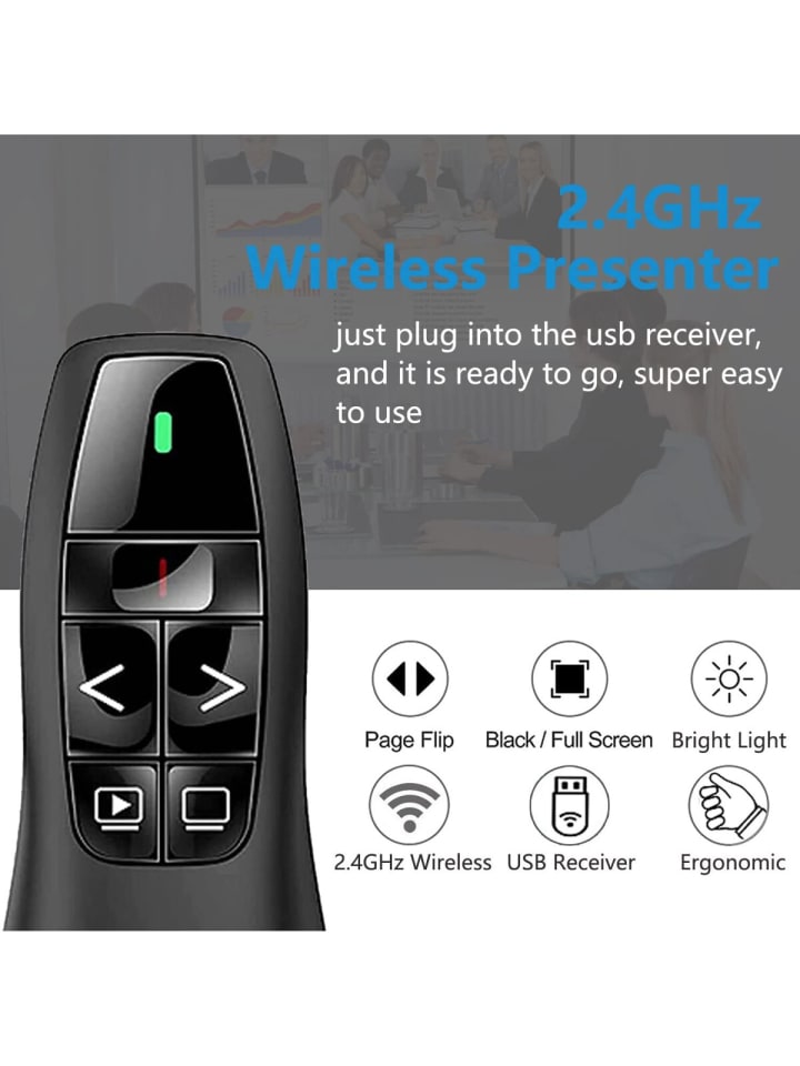 COFI 1453 Ergonomisch Wireless Presenter für Präsentationen Fernbedienung in Schwarz günstig kaufen onesize