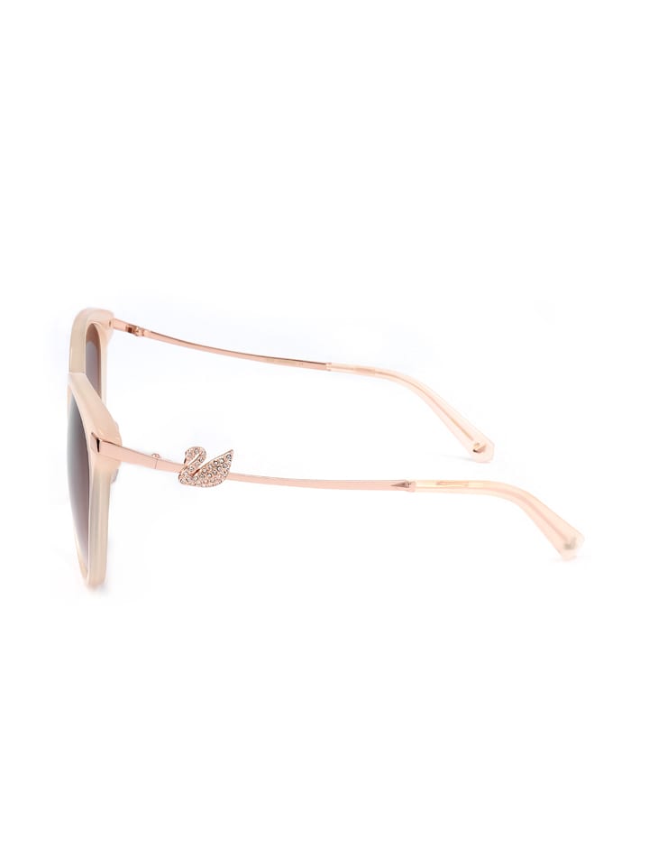 Swarovski Damen-Sonnenbrille in Hellrosa-Roségold/ Braun günstig kaufen 58