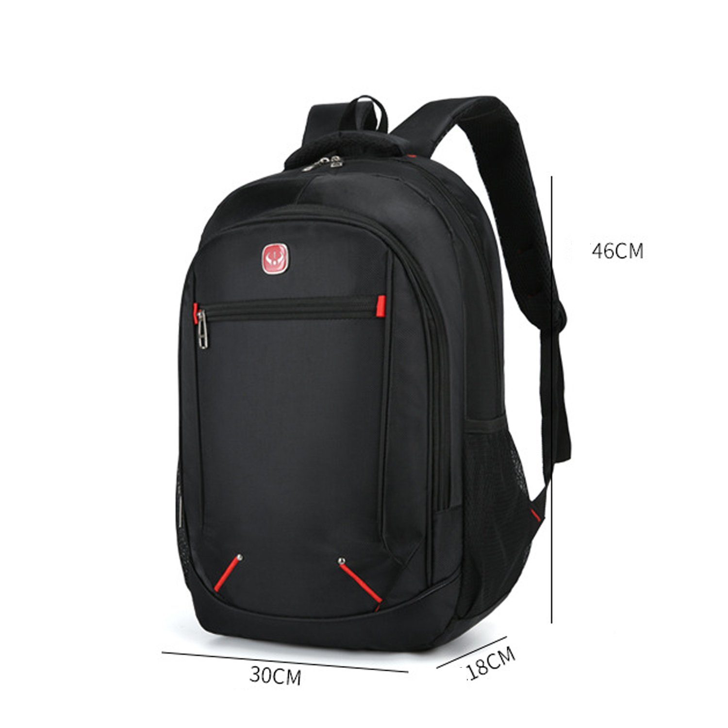 Bedee Rucksack Rucksack Herren 30L Damen Wasserdicht Reiserucksack Schulrucksack, Unisex Backpack für Ausflüge, Uni, Schule, Schwarz